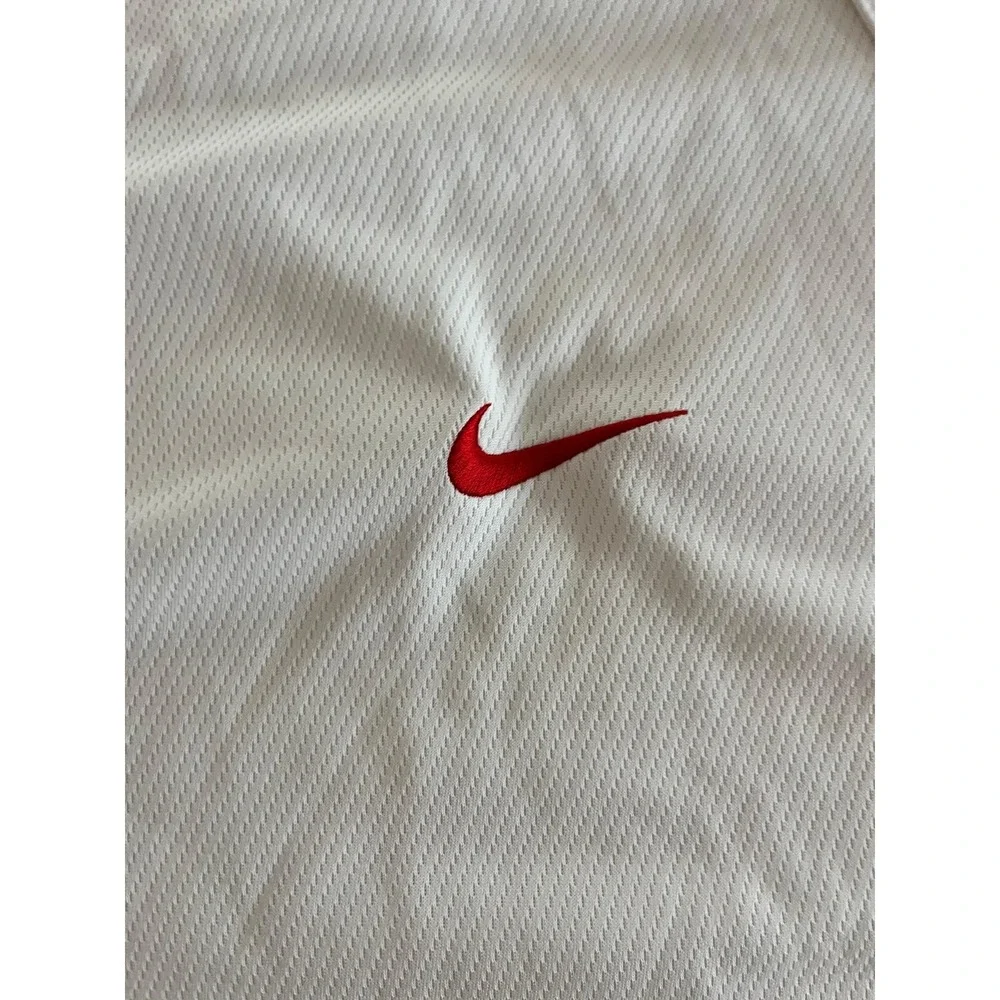 Nike Team Training White Red Dri-fit Short Sleeve Polo Shirt‎ Sz 4XL $60